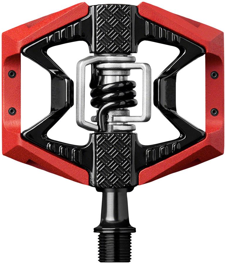 Crank Brothers Double Shot 3 Pedals - Single Side Clipless with Platform, Aluminum, 9/16", Red/Black
