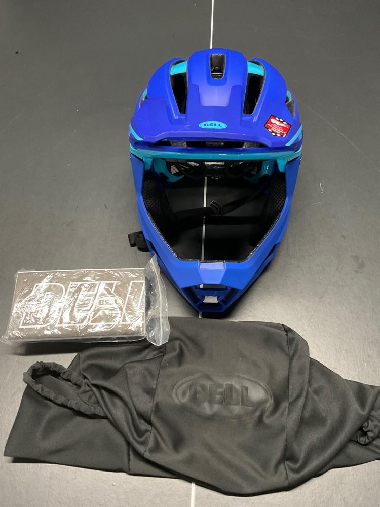 Bell Super Air R Full Face Bike Helmet, Matte/Gloss Blues, Large